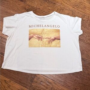 Michelangelo womens White Graphic Tee